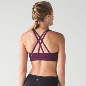 Lululemon Energy Bra in Deep Plum, size 6